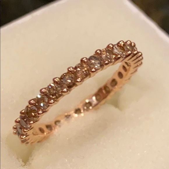 diamond ring Jewelry - CHAMPAGNE DIAMOND RING .94 CT ROSE GOLD SIZE 5 LNC